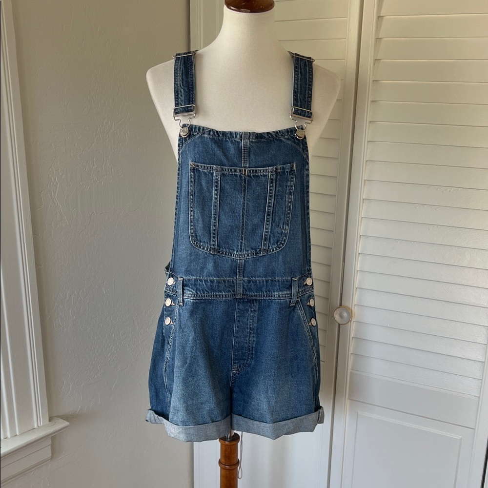 Classic Denim Short Overalls - Blue